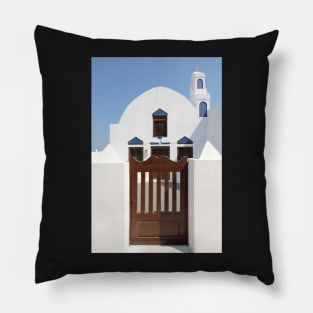 Church with Gate: Oia, Santorini Pillow