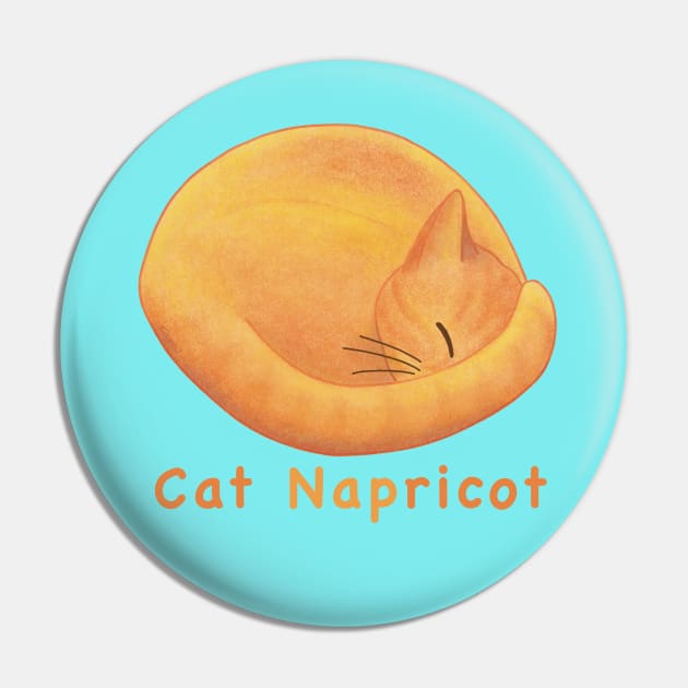 Sweet Apricot Cat Cartoon – Cat Napricot Pun Pin by Crystal Raymond