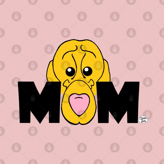 Dog Mom with yellow Lab Fritts Cartoons designs and Tees by Shean Fritts 