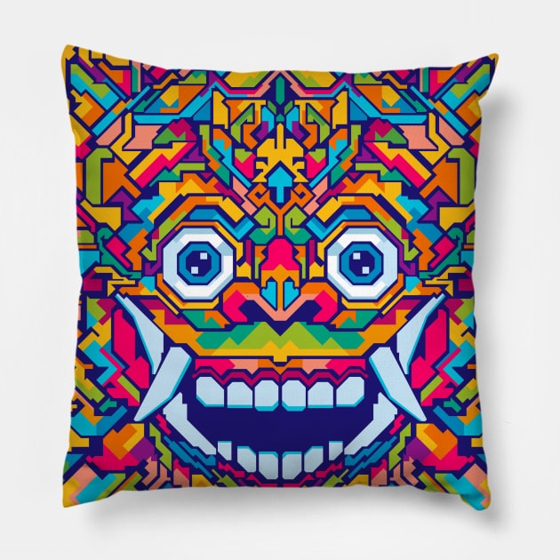 Barong Pop Art Pillow by mrcatguys