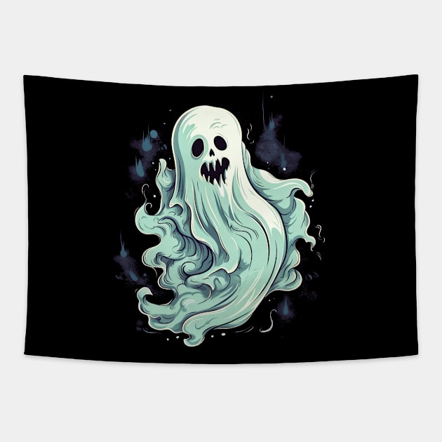 Eerie Halloween Ghoul Art - Spooky Season Delight Tapestry by Captain Peter Designs