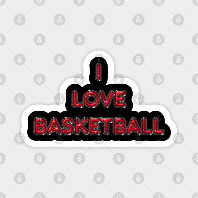 I Love Basketball - Red Magnet by The Black Panther