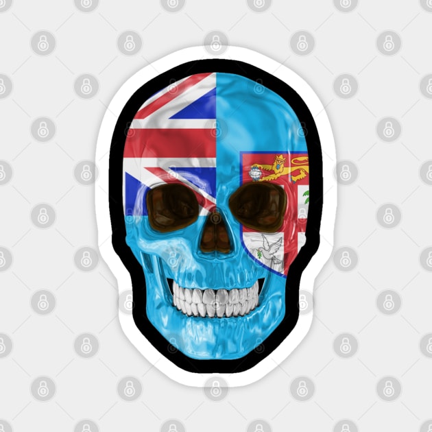 Fiji Flag Skull - Gift for Fijian With Roots From Fiji Magnet by Country Flags