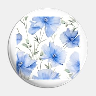 Watercolor Wildflower Chicory Flowers Pattern Pin