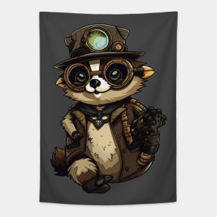 Steampunk Raccoon Tapestry