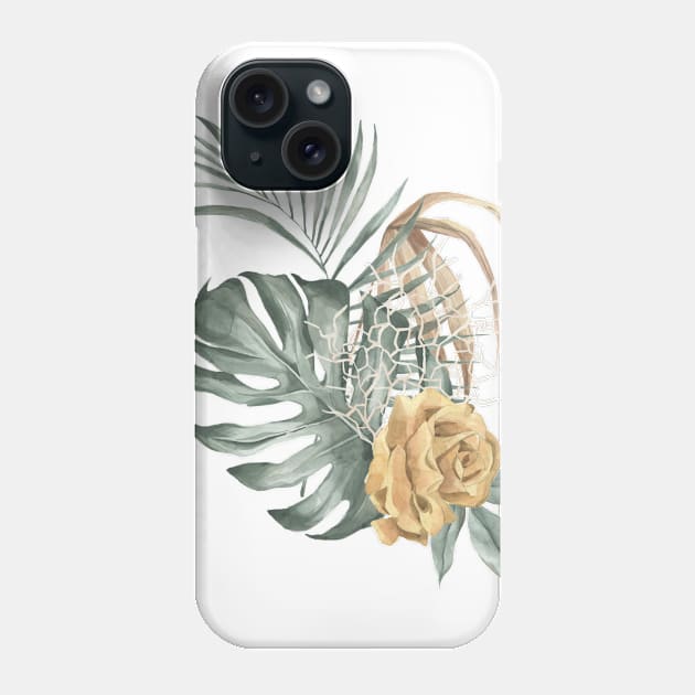 Watercolor Flowery Illustration Composition Phone Case by NJORDUR