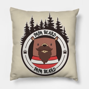 Papa Beard! Bear with Beard Funny Fathers Day Pillow