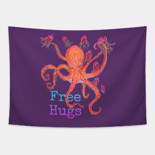 Octopus with Jellyfish, Free Hugs Tapestry