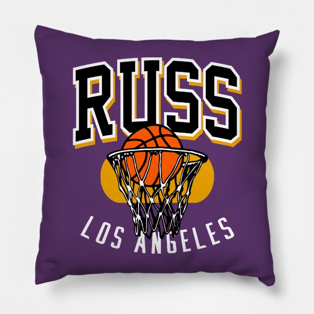 Russ Los Angeles Basketball Pillow by funandgames