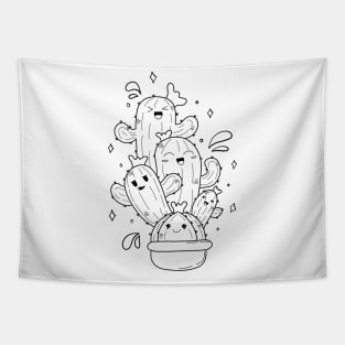 Doodle cactus plant Tapestry