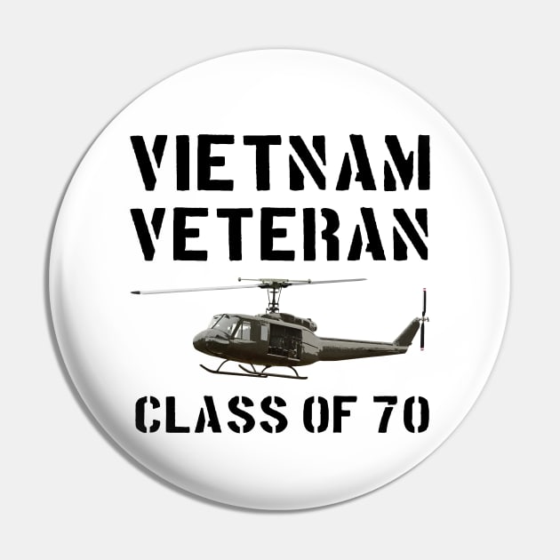 Vietnam Veteran Huey Helicopter Pin by Dirty Custard Designs 