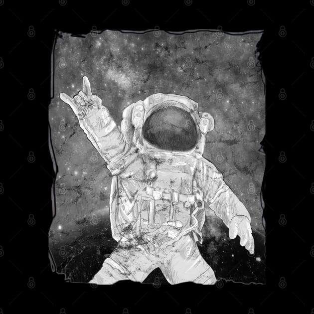 Rock On Vintage Space Astronaut by Dojaja