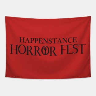 Happenstance Horror Fest Black Logo Tapestry