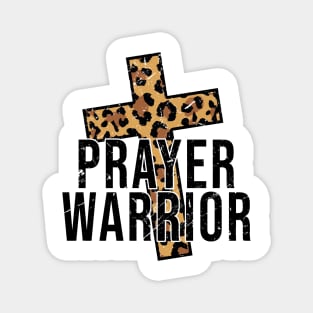 Leopard Cross Prayer Warrior Faith God Jesus Christian Women Magnet
