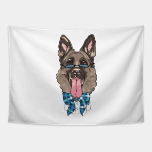 hipster dog German shepherd Tapestry