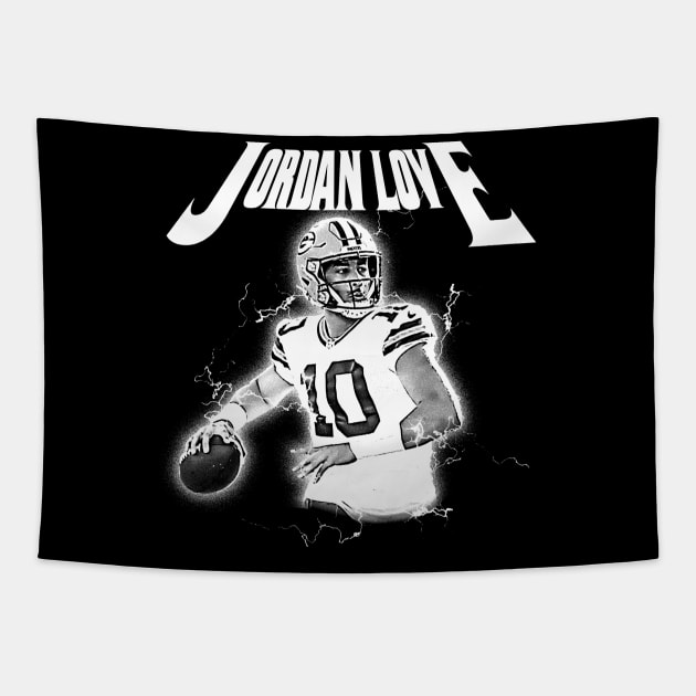 jordan love vintage art Tapestry by jerrysanji