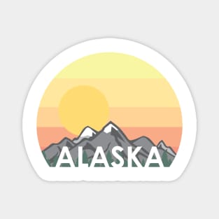 Alaska Cruise With Mountains and Sunset Magnet