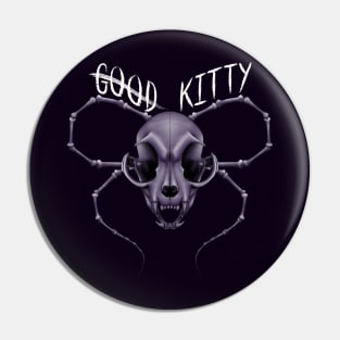 G̶o̶o̶d̶ Kitty Skull White Text purple Pin