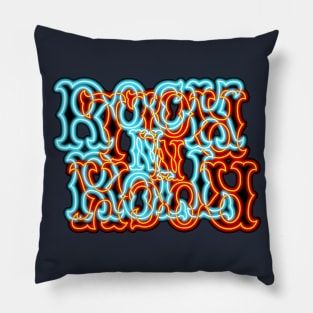 Glowing Neon Ice and Fire RocK n RolL Anagram Pillow