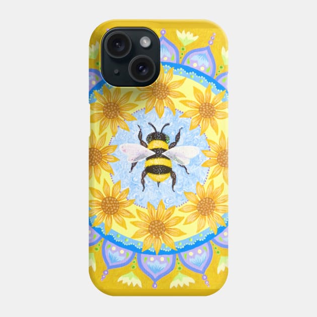 The Bee and the Sunflowers Phone Case by SoozieWray