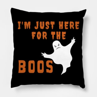 Funny Halloween Design With Ghost - Just Here For The Boos - Shirt Pillow