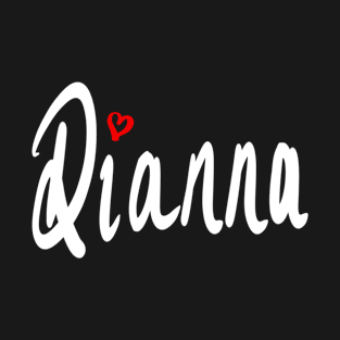 Dianna girls name woman’s first name in white cursive calligraphy personalised personalized customized name Gift for Dianna T-Shirt