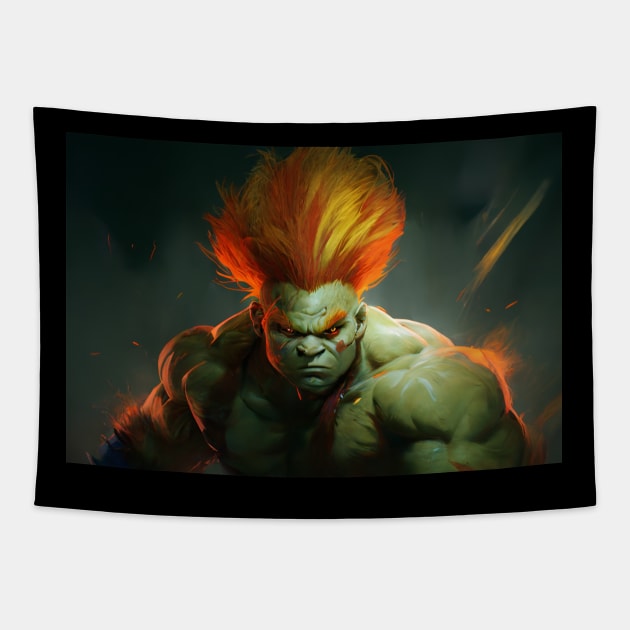 Blanka Street Fighter - Original Artwork Tapestry by Labidabop