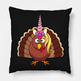 Turkey Unicorn Stickers Thanksgiving Gifts Pillow