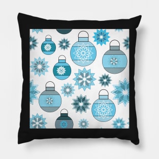 Ornaments and Snowflakes Christmas Holiday Pattern Pillow