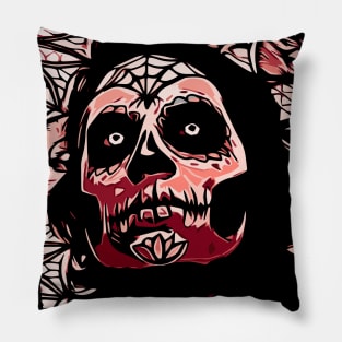 Red demon face Pillow