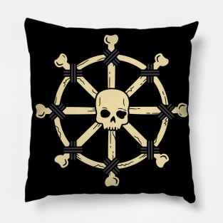 Skull Ship Wheel Pillow