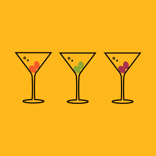 Minimalist Drink Cocktail Martini Triple T-Shirt