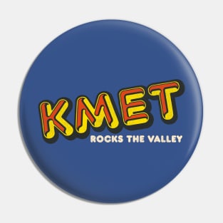 KMET Rocks the Valley Retro Defunct LA Radio Station Pin