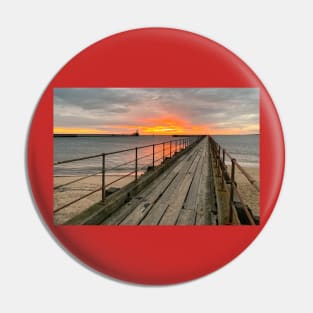 Sunrise over the Old Wooden Pier Pin