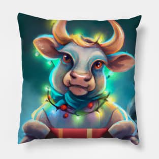 Cute Ox Drawing Pillow