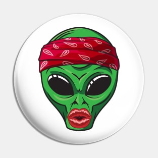 Alien with lip filler Botox Funny alien Pin