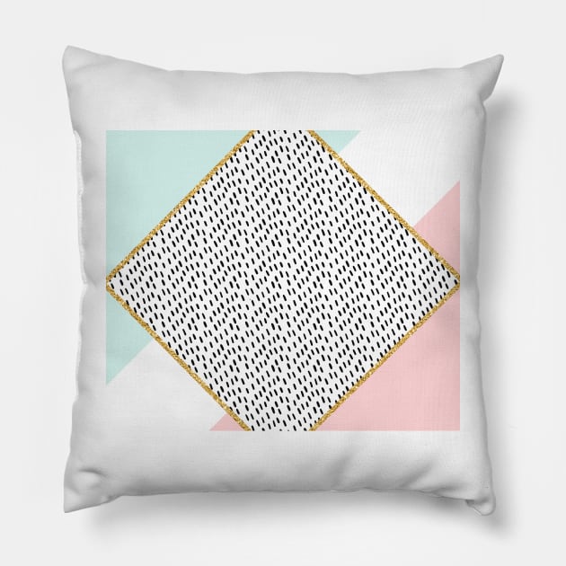 Mint and blush ethereal geometry Pillow by RoseAesthetic