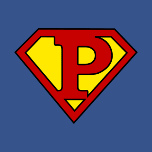 Superhero Symbol Letter P T-Shirt