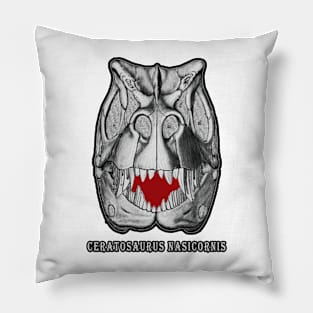 🦖 Fossil Skull of Ceratosaurus nasicornis Dinosaur Species Pillow