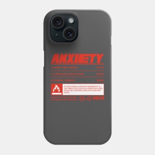 Anxiety Warning Label Phone Case