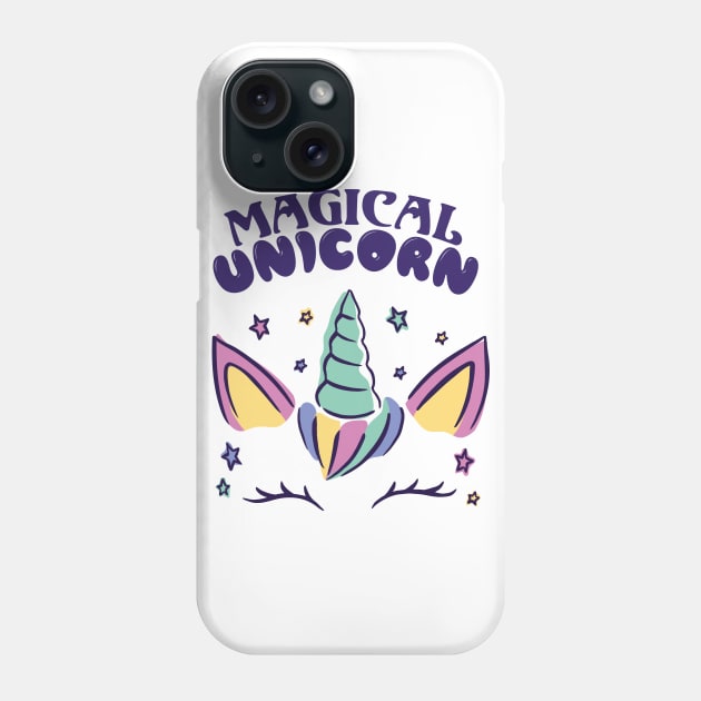 Cute Magical Unicorn Rainbow Horn Girl Phone Case by deificusArt