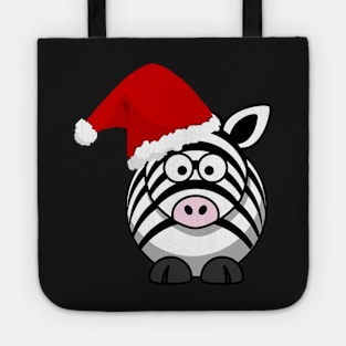 Cute Christmas Hat Zebra Tote