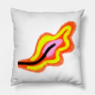 orange green blue watercolor abstract Pillow