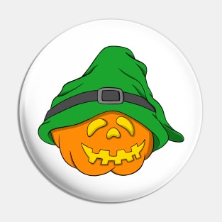 Slouchy Hat Halloween Pumpkin Green Version Pin