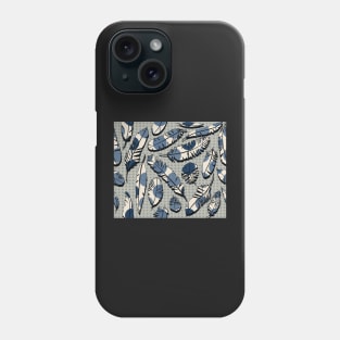 Vintage Feathers (blue) Phone Case