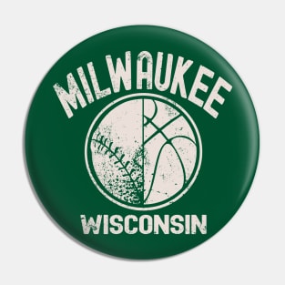 Milwaukee Wisconsin Baseball & Basketball Pin