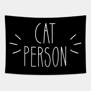 Cat Person | Simple | White Tapestry