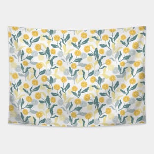 Dandelion floral pattern white ver Tapestry