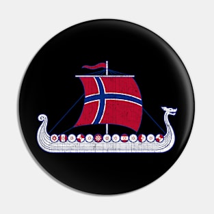 Norge Viking Ship Scandinavian Norway Flag Pin