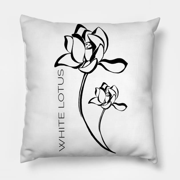 White lotus Pillow by Art by Taya 